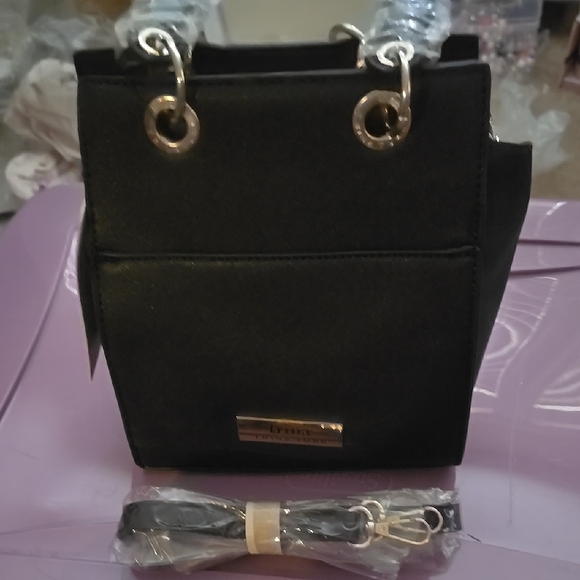 Trina Turk Black Mini Bag with Gold Accents - Picture 1 of 6
